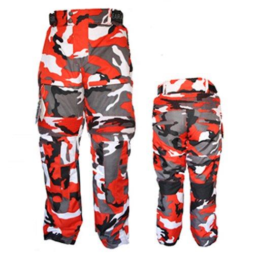 Red & White & Black Motorcycle Trousers